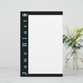 Miss America Style Crown Stationery-Turquoise/Wht Briefpapier (Staand voorkant)