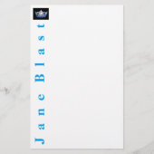 Miss America Style Crown Stationery-Turquoise/Wht Briefpapier (Voorkant)