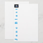 Miss America Style Crown Stationery-Turquoise/Wht Briefpapier (Voorkant / Achterkant)