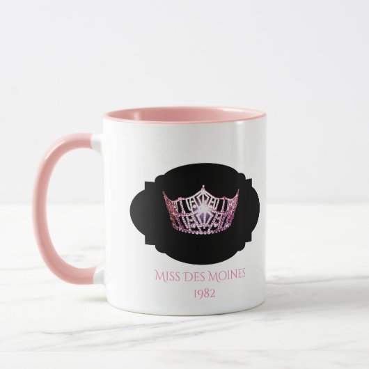 Miss America style Custom Name Pink Crown  Mug Mok (Links)