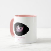 Miss America style Custom Name Pink Crown Mug Mok (Voorkant links)
