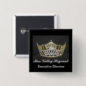 Miss America Style Custom Pageant Button-Crown Vierkante Button 5,1 Cm (Voorkant /achterkant)