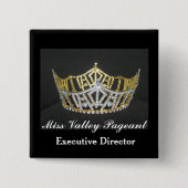 Miss America Style Custom Pageant Button-Crown Vierkante Button 5,1 Cm (Voorkant)