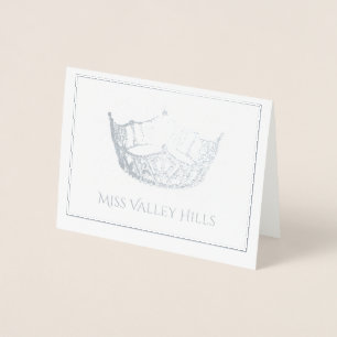 Miss America Style Foil Crown Note Card Folie Kaarten