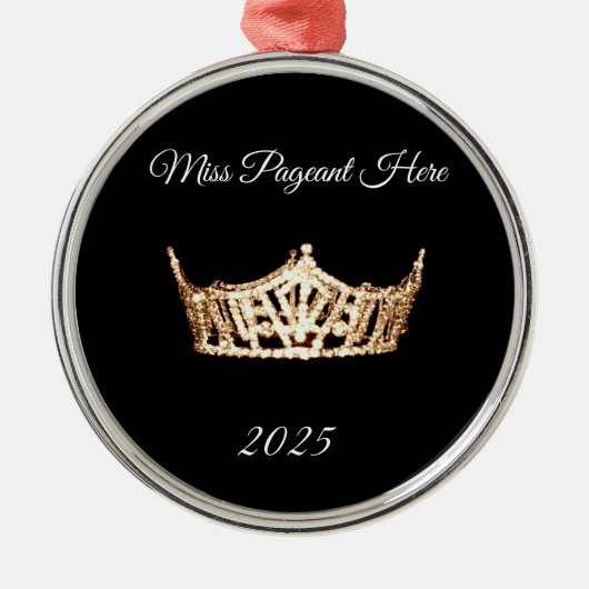Miss America style Gold Crown Christmas Ornament (Voorkant)