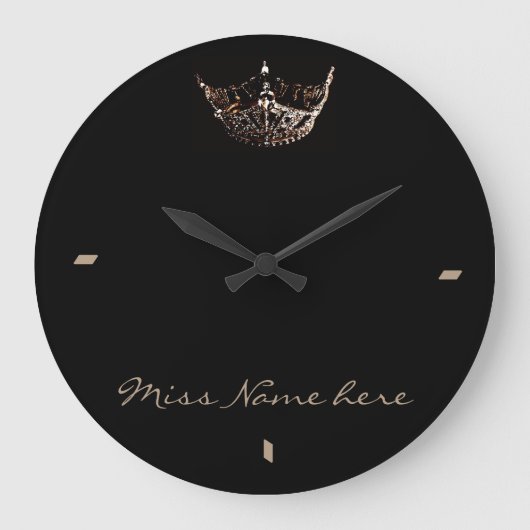 Miss America Style Gold Crown Clock Grote Klok (Voorkant)