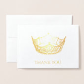 Miss America Style Gold Foil Crown Hartelijk dank Folie Kaarten (Voorkant met envelop)