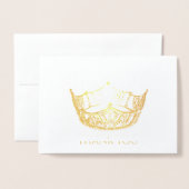 Miss America Style Gold Foil Crown Hartelijk dank Folie Kaarten (Voorkant met envelop)
