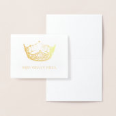 Miss America Style Gold Foil Crown Note Kaart (Display)