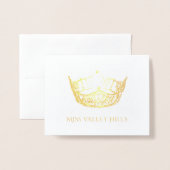 Miss America Style Gold Foil Crown Note Kaart (Voorkant met envelop)