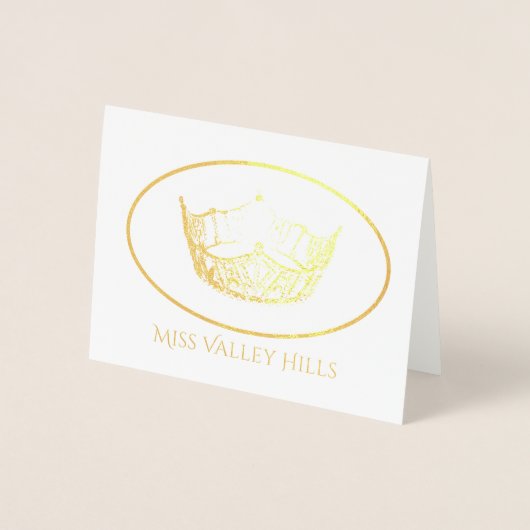 Miss America Style Gold Foil Crown Note Kaart-SM Folie Kaarten (Voorkant)