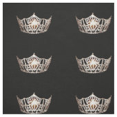 Miss America Style Large Crown Pattern Fabric Stof (Swatch)