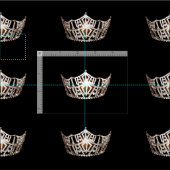 Miss America Style Large Crown Pattern Fabric Stof (Delen)