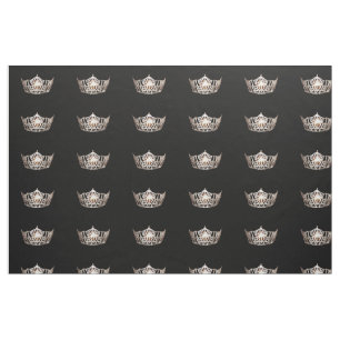Miss America Style Large Crown Pattern Fabric Stof