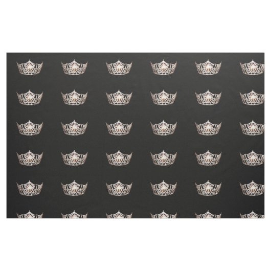 Miss America Style Large Crown Pattern Fabric Stof (Fat Quarter)