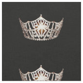 Miss America Style Large Crown Pattern Fabric Stof (Close Up)