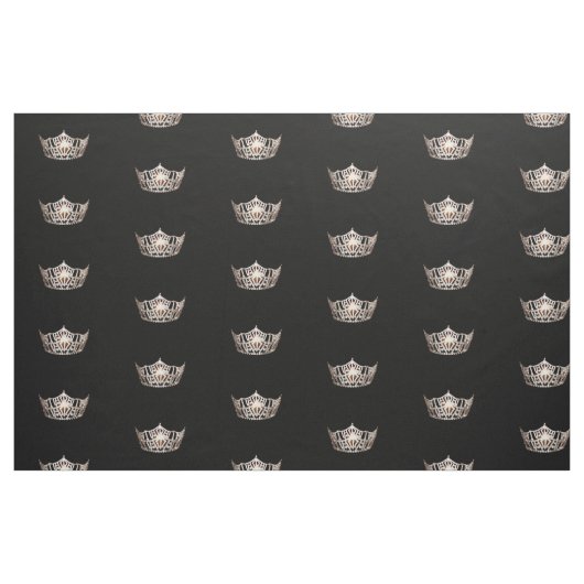 Miss America Style Large Crown Pattern Fabric Stof (Fat Quarter)