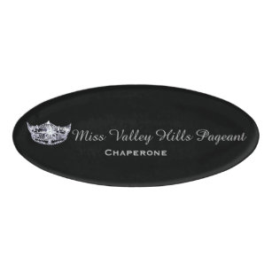 Miss America Style Oval Custom Name Label Naambadge