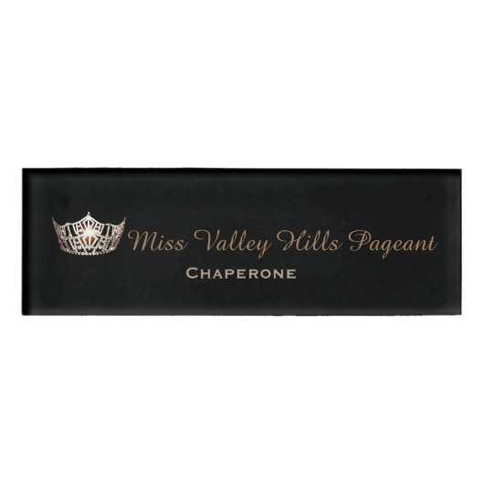 Miss America Style Oval Custom Name Label Naambadge (Voorkant)