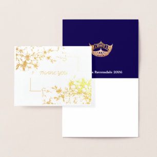 Miss America Style Pageant Crown Cherry Blossom Folie Kaarten
