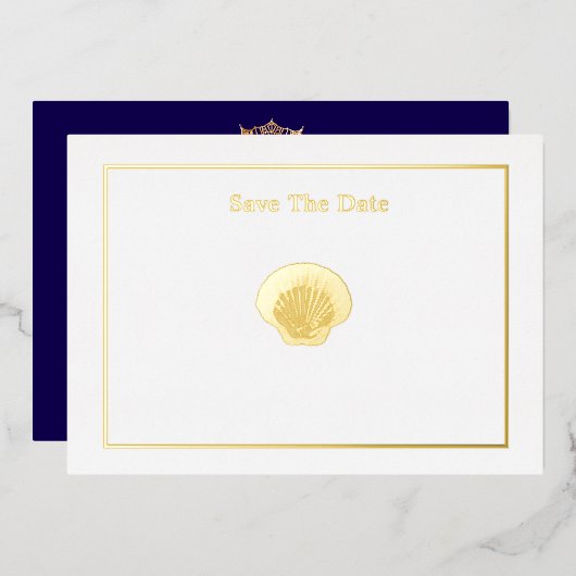 Miss America Style Pageant Crown Shell Folie Uitno Uitnodiging (Voorkant / Achterkant)