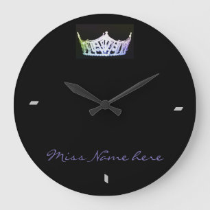 Miss America style Silver/Combo Crown Clock Grote Klok