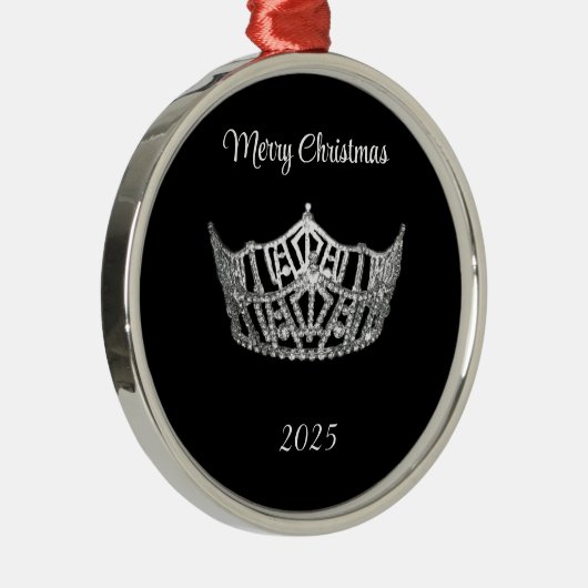 Miss America style Silver Crown Christmas Ornament (Rechts)