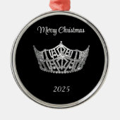 Miss America style Silver Crown Christmas Ornament (Voorkant)