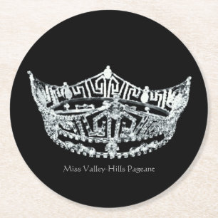 Miss America Style Silver Crown Paper-Onderzetters Ronde Kartonnen Onderzetter