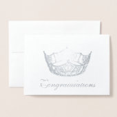 Miss America Style Silver Foil Crown Card Folie Kaarten (Voorkant met envelop)