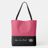 Miss America Tote Tas met Zilveren Kroon - Groot G (Achterkant)