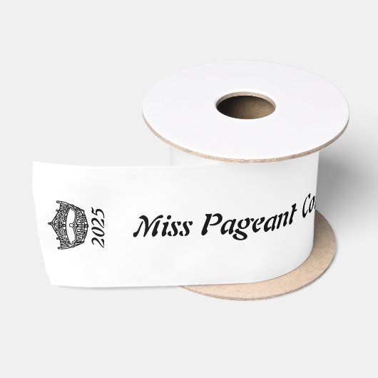 Miss America-type Black Crown satijnlint Satijnen Lint (Spoel)