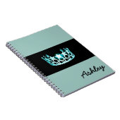 Miss America USA Blauwgroen Crown Custom Aqua Noti Notitieboek (Rechterzijde)