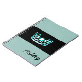 Miss America USA Blauwgroen Crown Custom Aqua Noti Notitieboek (Linkerzijde)