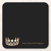 Miss America USA Gold-Stars Crown Paper Onderzette Kartonnen Onderzetters (Voorkant)