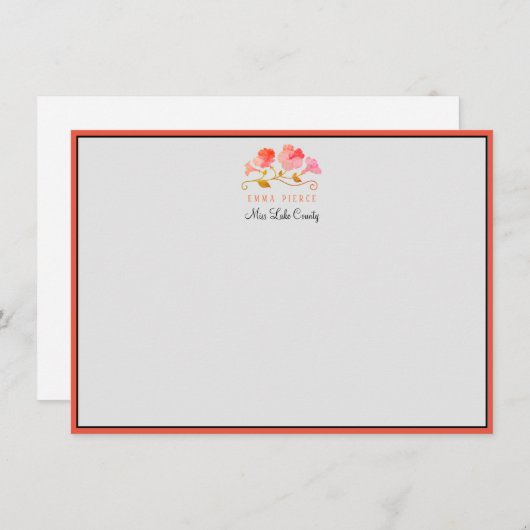 Miss America USA Pageant Custom Note Kaart-Sinaasa Notitiekaartje (Voorkant / Achterkant)