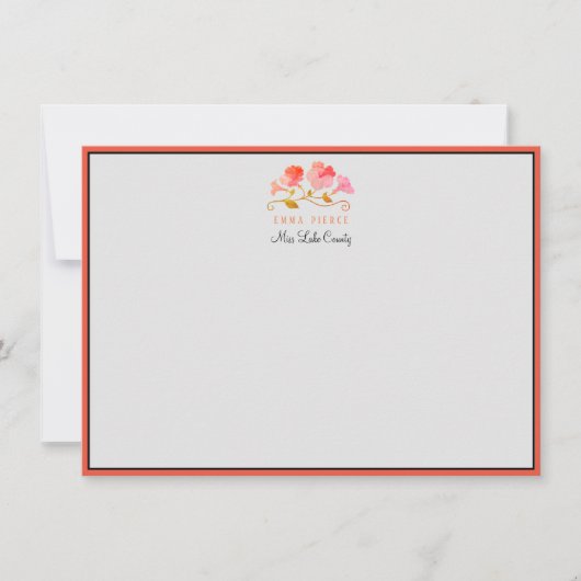 Miss America USA Pageant Custom Note Kaart-Sinaasa Notitiekaartje (Voorkant)