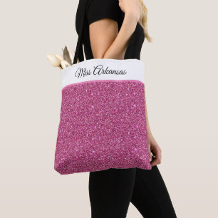 Miss America USA Pageant Faux Glitter Canvas tas
