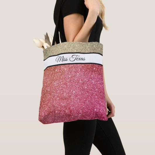 Miss America USA Pageant Faux Glitter Canvas tas (Dichtbij)