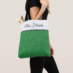 Miss America USA Pageant Faux Glitter Canvas tas