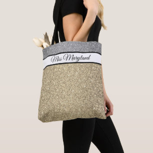 Miss America USA Pageant Nep Glitter Tote Tas