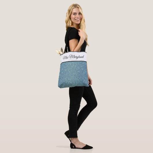 Miss America USA Pageant Nep Glitter Tote Tas (Op model)
