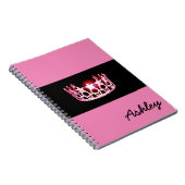 Miss America USA Pink Crown Notitieboek Custom Nam (Rechterzijde)