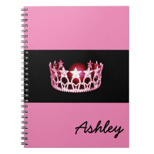 Miss America USA Pink Crown Notitieboek Custom Nam