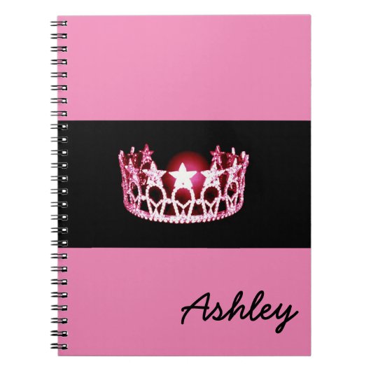 Miss America USA Pink Crown Notitieboek Custom Nam (Voorkant)