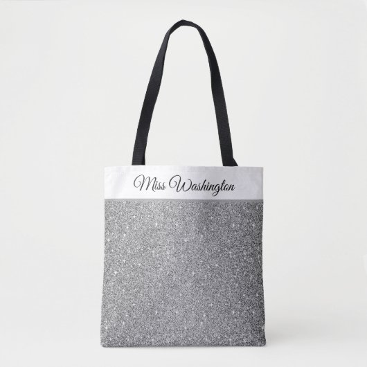 Miss America USA-verkiezing neptas glitter boodsch Tote Bag (Voorkant)