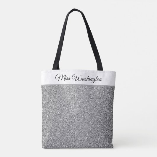 Miss America USA-verkiezing neptas glitter boodsch Tote Bag (Achterkant)