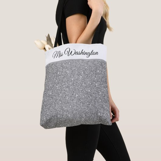 Miss America USA-verkiezing neptas glitter boodsch Tote Bag (Dichtbij)