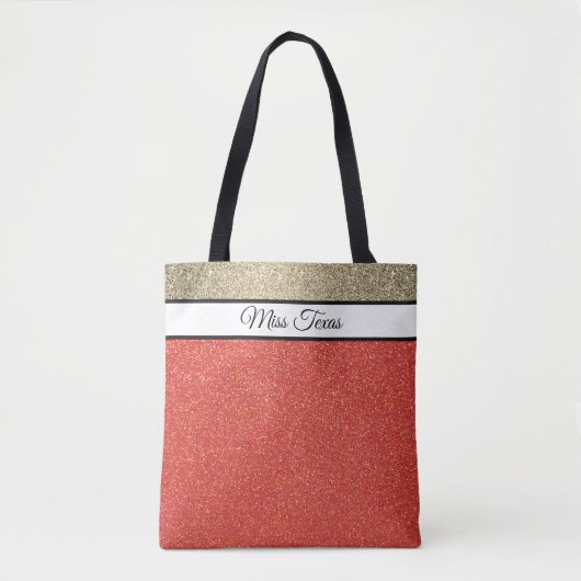 Miss America USA-verkiezing neptas glitter boodsch Tote Bag (Voorkant)