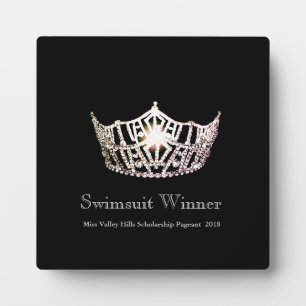 Miss America Zilveren Kroon Badpak Winnaar Plaquet Fotoplaat